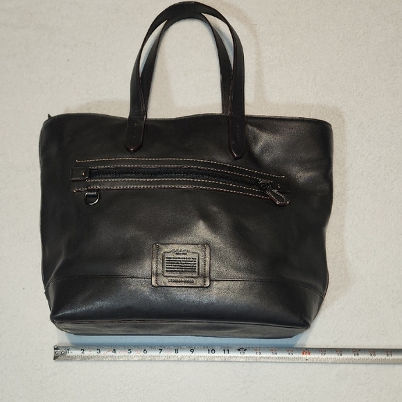 Coach Black Leather Laptop Tote - Picture 7 of 15